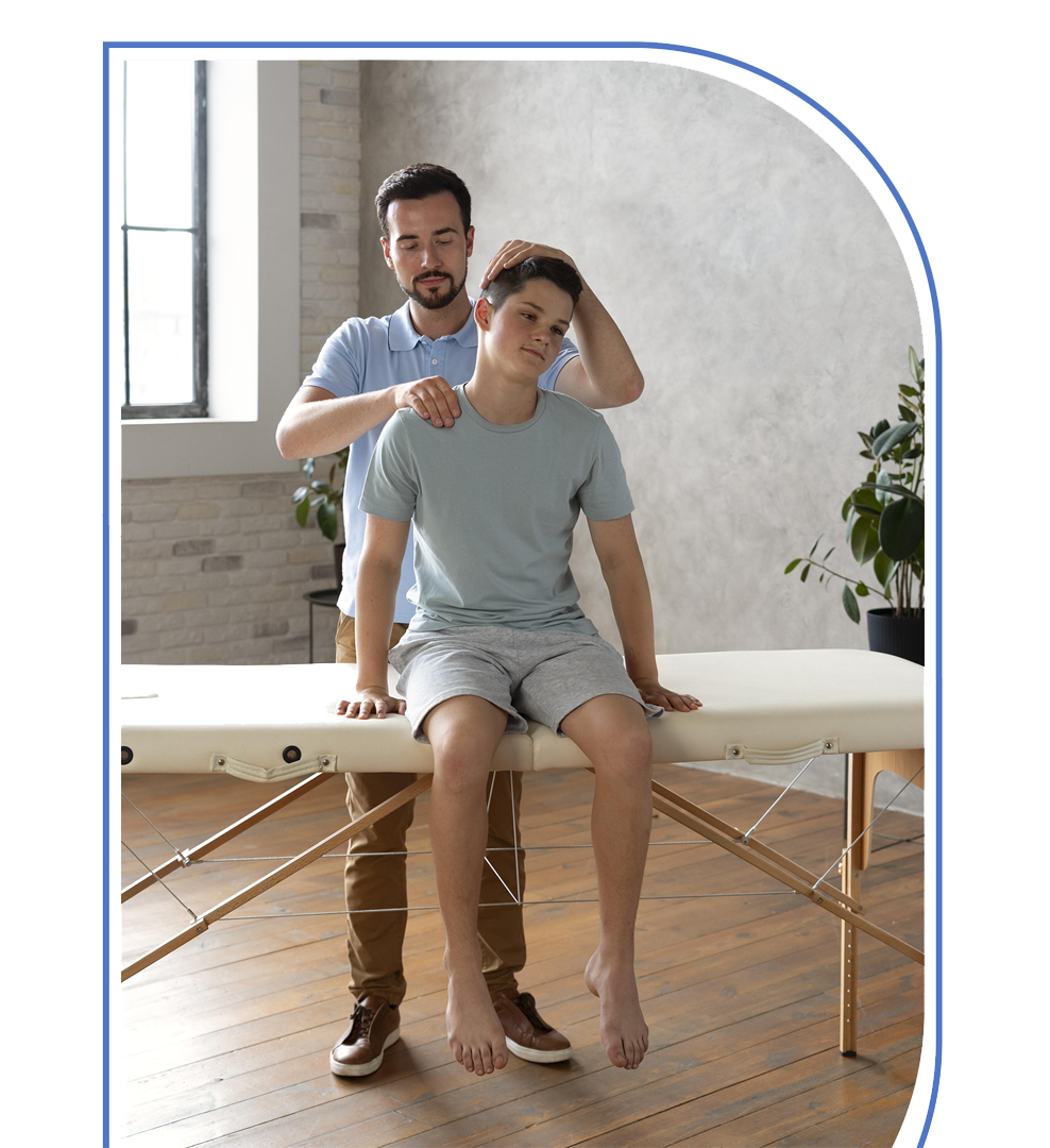 Therapist with patient